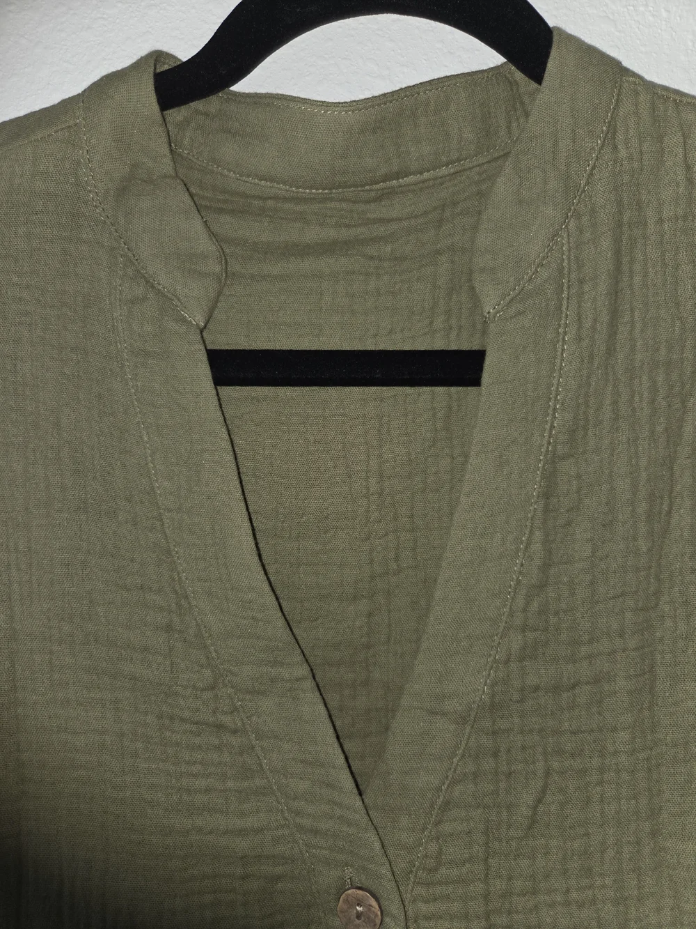 Cupshe Olive Sleeveless Button-Front Ruffle Hem Mini Dress 100 Percent COTTON - Picture 4 of 7